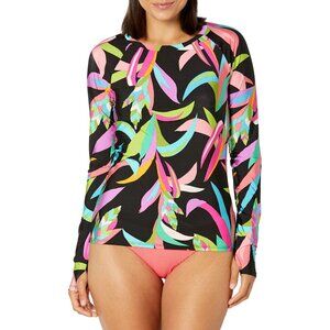 Trina Turk Women's Standard Birds of Paradise Swim Shirt, Multi, Medium